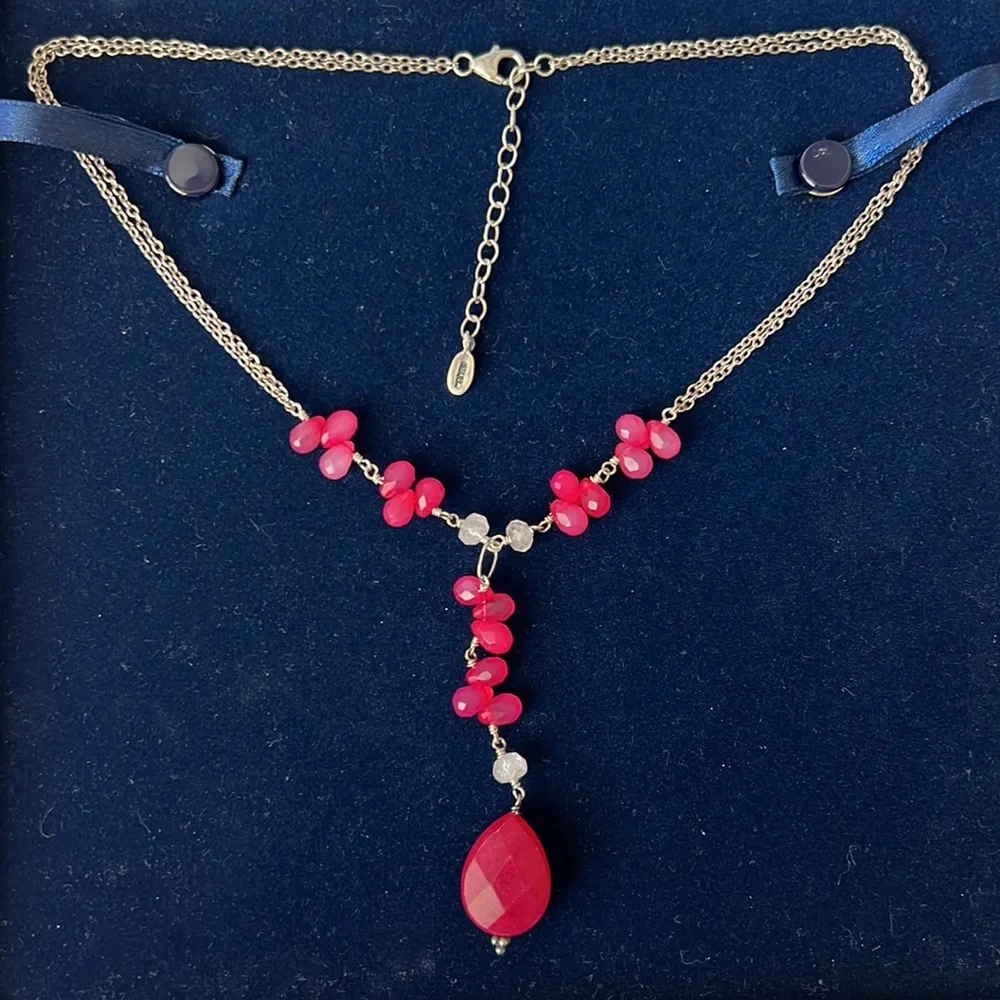 Sterling Silver Pink Pendant Necklace